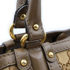 Gucci GG Canvas Scarlet Tote Bag Brown Beige Leather Gold — view 7