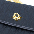 Dior Vintage Trotter Chain Shoulder Bag Black Canvas Leather Gold — view 5