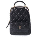 Chanel Mini Backpack Black Caviar Leather Gold