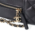 Chanel Mini Backpack Black Caviar Leather Gold — view 6