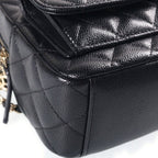 Chanel Mini Backpack Black Caviar Leather Gold — view 5