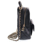 Chanel Mini Backpack Black Caviar Leather Gold — view 3