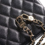 Chanel Mini Backpack Black Caviar Leather Gold — view 7