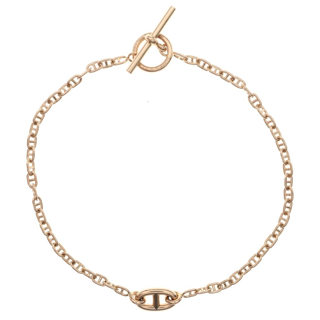 Hermes New Farandole Bracelet TPM Chain Pink Gold 18k