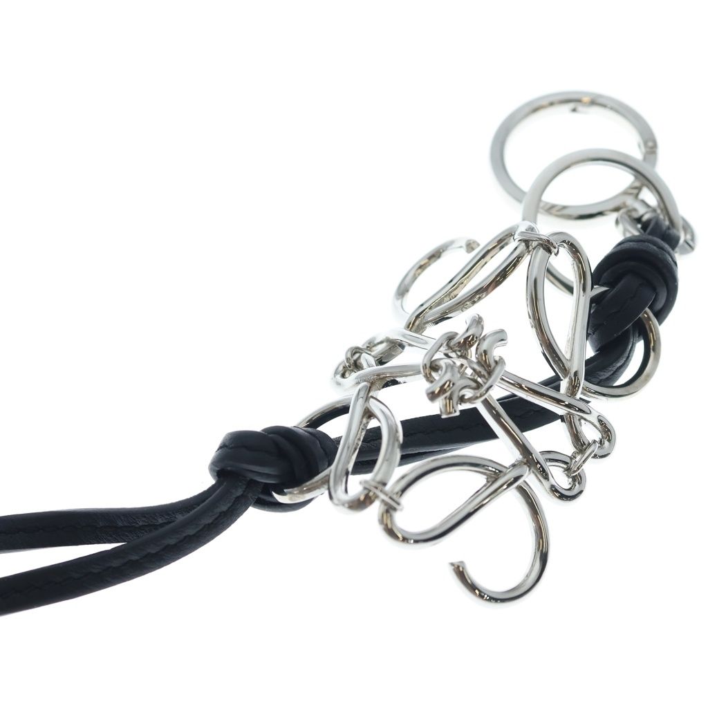 Loewe Anagram Bag Charm Key Ring Key Holder Silver Black — view 6