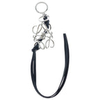 Loewe Anagram Bag Charm Key Ring Key Holder Silver Black