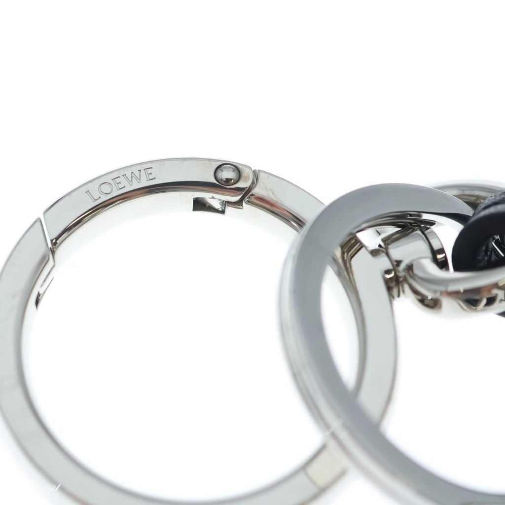 Loewe Anagram Bag Charm Key Ring Key Holder Silver Black — view 5