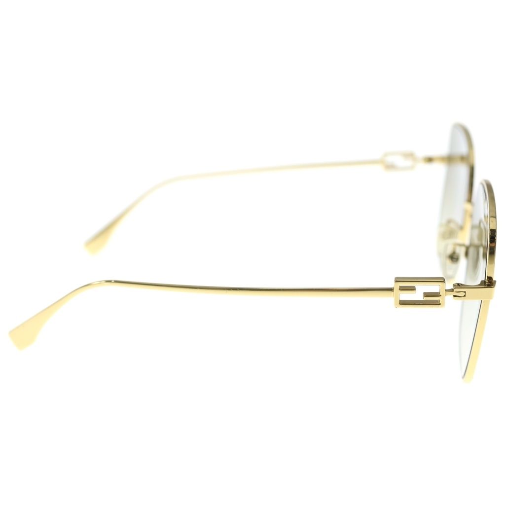 Fendi Baguette Sunglasses Square Metal Frame Eyewear Gold — view 3
