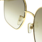 Fendi Baguette Sunglasses Square Metal Frame Eyewear Gold — view 5