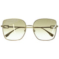Fendi Baguette Sunglasses Square Metal Frame Eyewear Gold