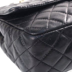 Chanel Quilted 25 Valentine Heart Charm Chain Shoulder Bag Black Lambskin Gold — view 5