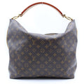 Louis Vuitton Monogram Sully PM Handbag Bag Brown Leather Gold