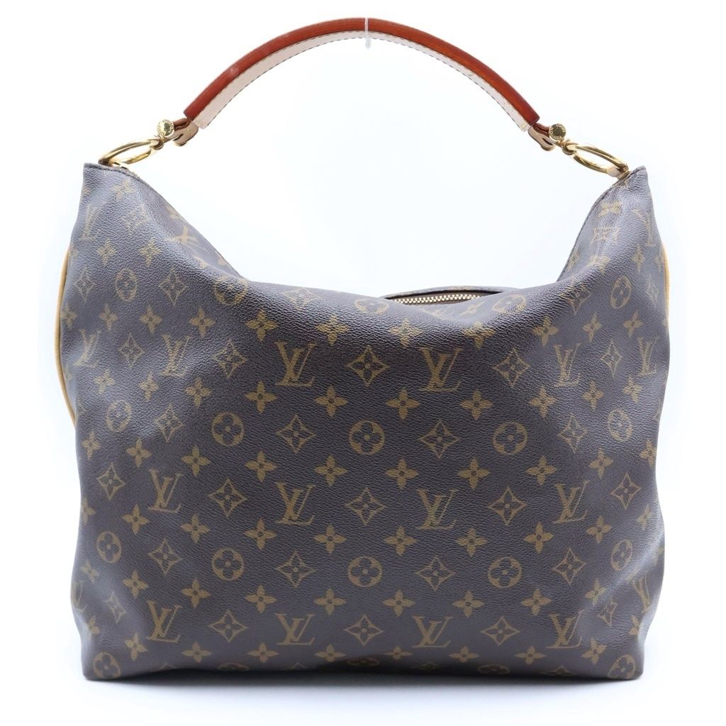 Louis Vuitton Monogram Sully PM Handbag Bag Brown Leather Gold