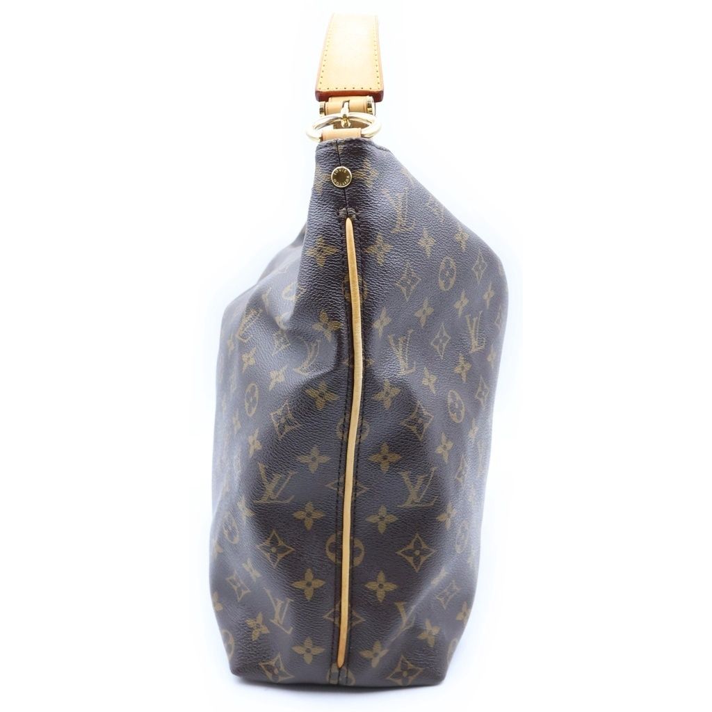 Louis Vuitton Monogram Sully PM Handbag Bag Brown Leather Gold — view 3