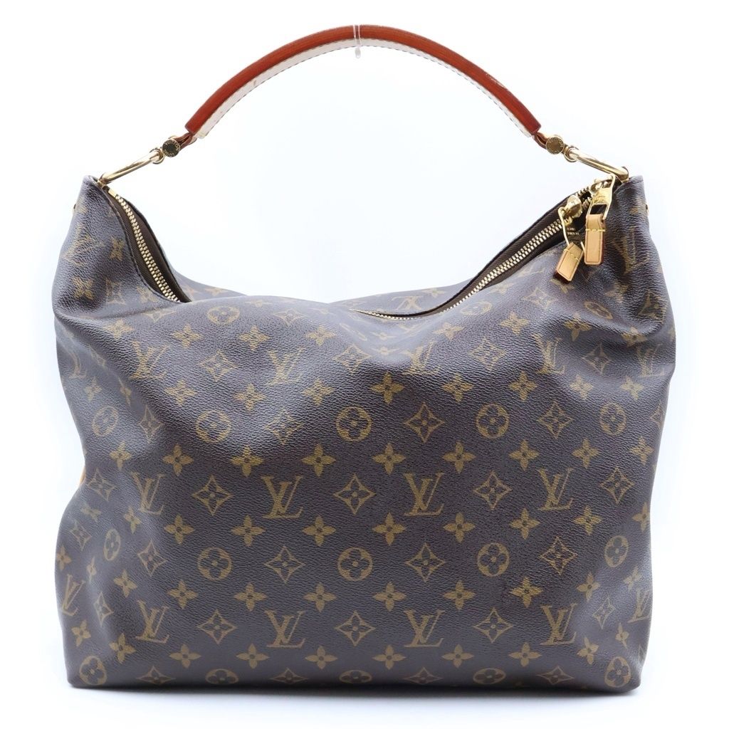 Louis Vuitton Monogram Sully PM Handbag Bag Brown Leather Gold — view 2