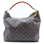 Louis Vuitton Monogram Sully PM Handbag Bag Brown Leather Gold — view 2