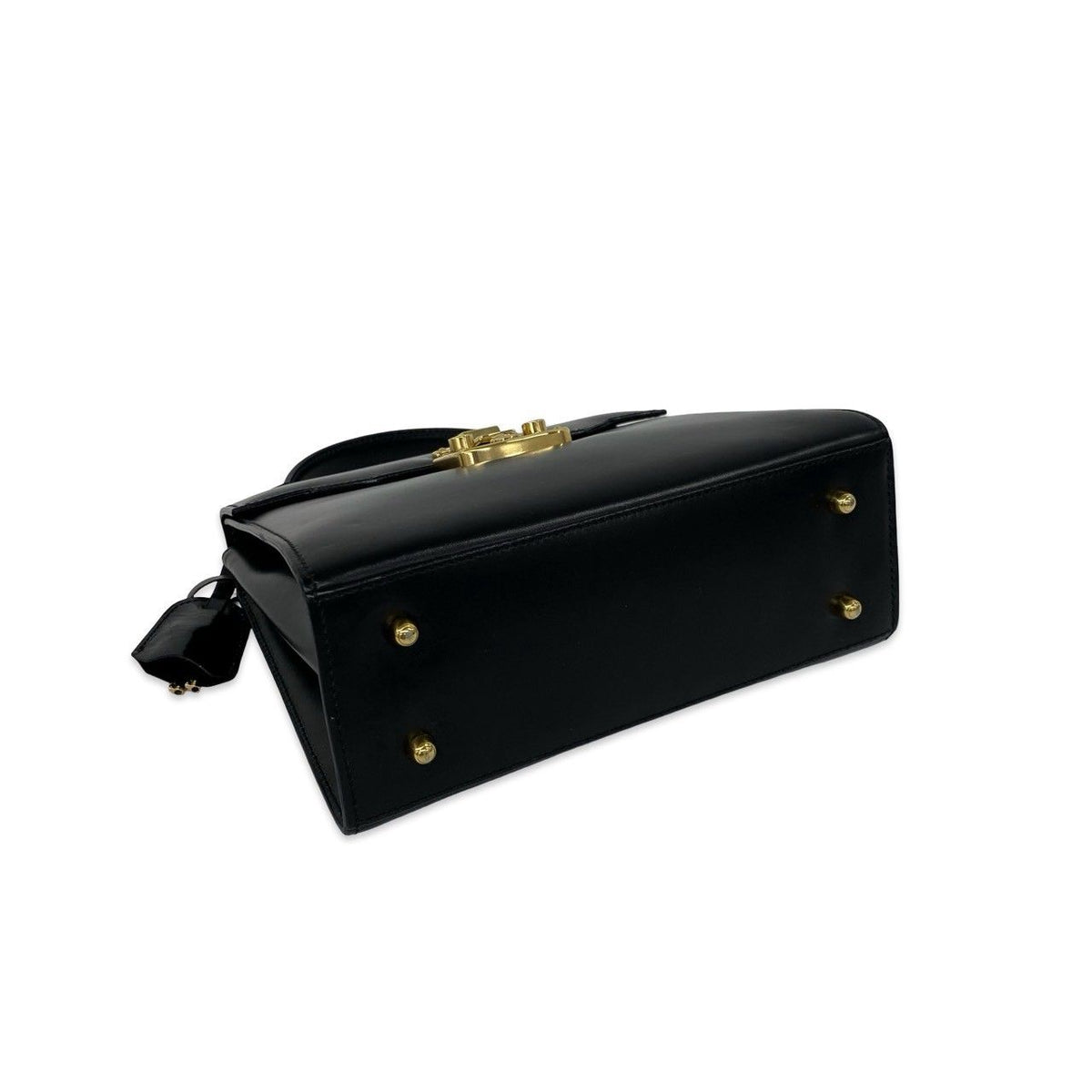 Gucci Vintage Ladylock Logo Leather 2-Way Shoulder Bag Black — view 7