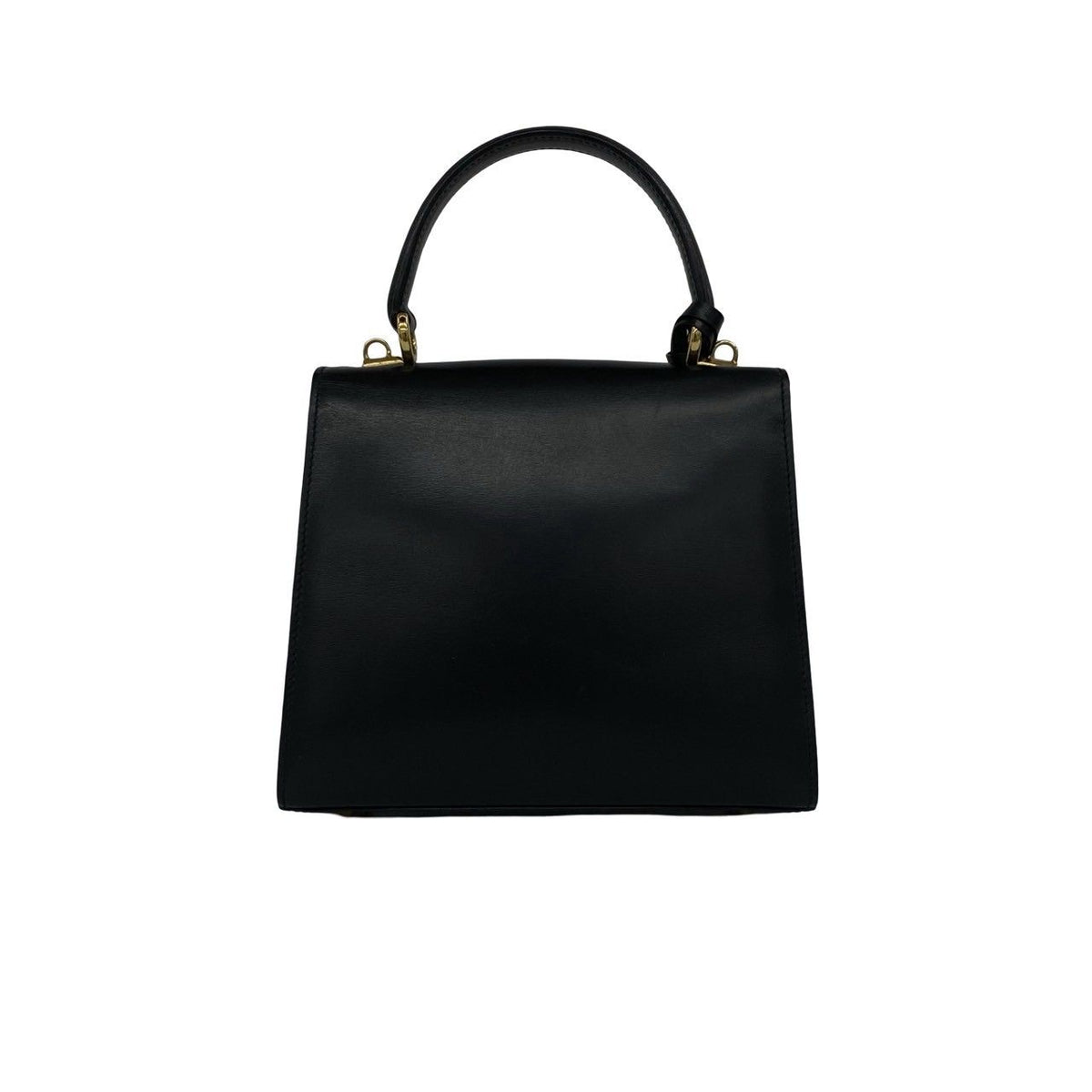 Gucci Vintage Ladylock Logo Leather 2-Way Shoulder Bag Black — view 3