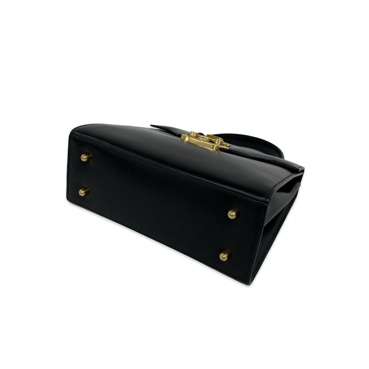 Gucci Vintage Ladylock Logo Leather 2-Way Shoulder Bag Black — view 8