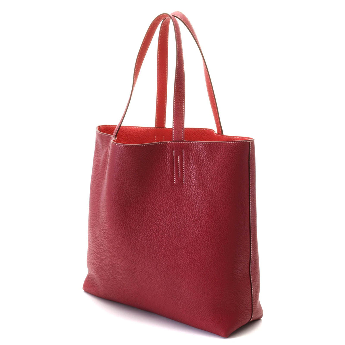Hermes Double Sens 45 Rose Jaipur Tosca Tote Bag Taurillon Clemence — view 7