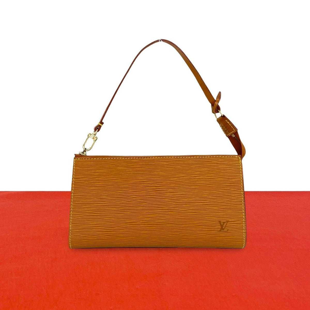 Louis Vuitton Vintage Accessoires Epi Leather Handbag Cipango Gold Brown
