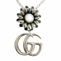 Gucci Double G Necklace Mother of Pearl Silver