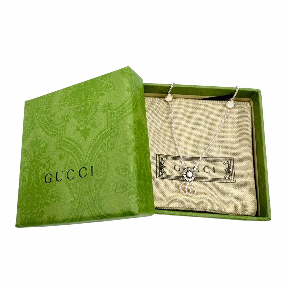 Gucci Double G Necklace Mother of Pearl Silver — view 2