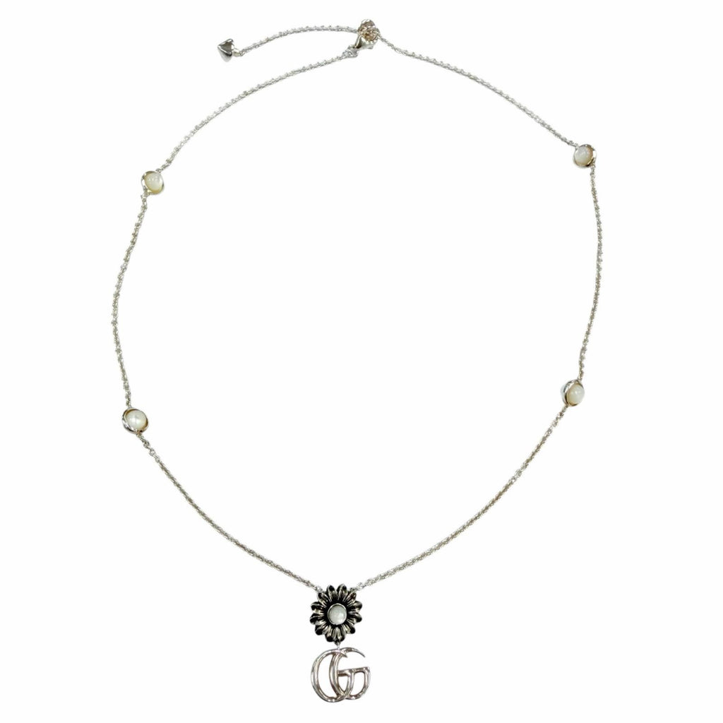 Gucci Double G Necklace Mother of Pearl Silver — view 5