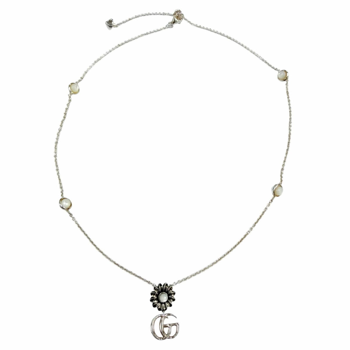 Gucci Double G Necklace Mother of Pearl Silver — view 5