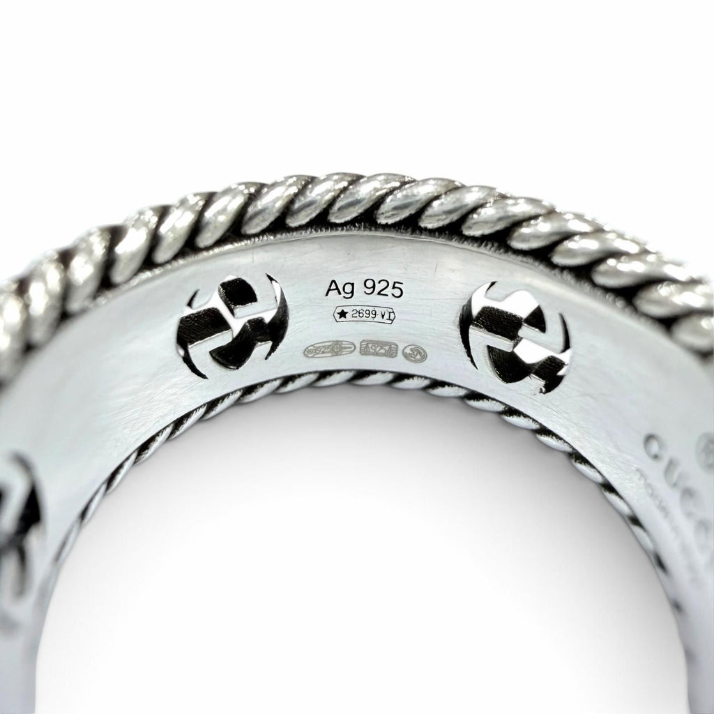 Gucci Interlocking G Flower Ring Silver JP — view 6
