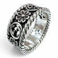 Gucci Interlocking G Flower Ring Silver JP