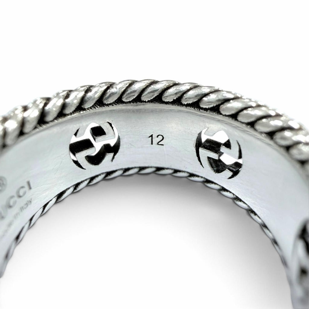 Gucci Interlocking G Flower Ring Silver JP — view 7