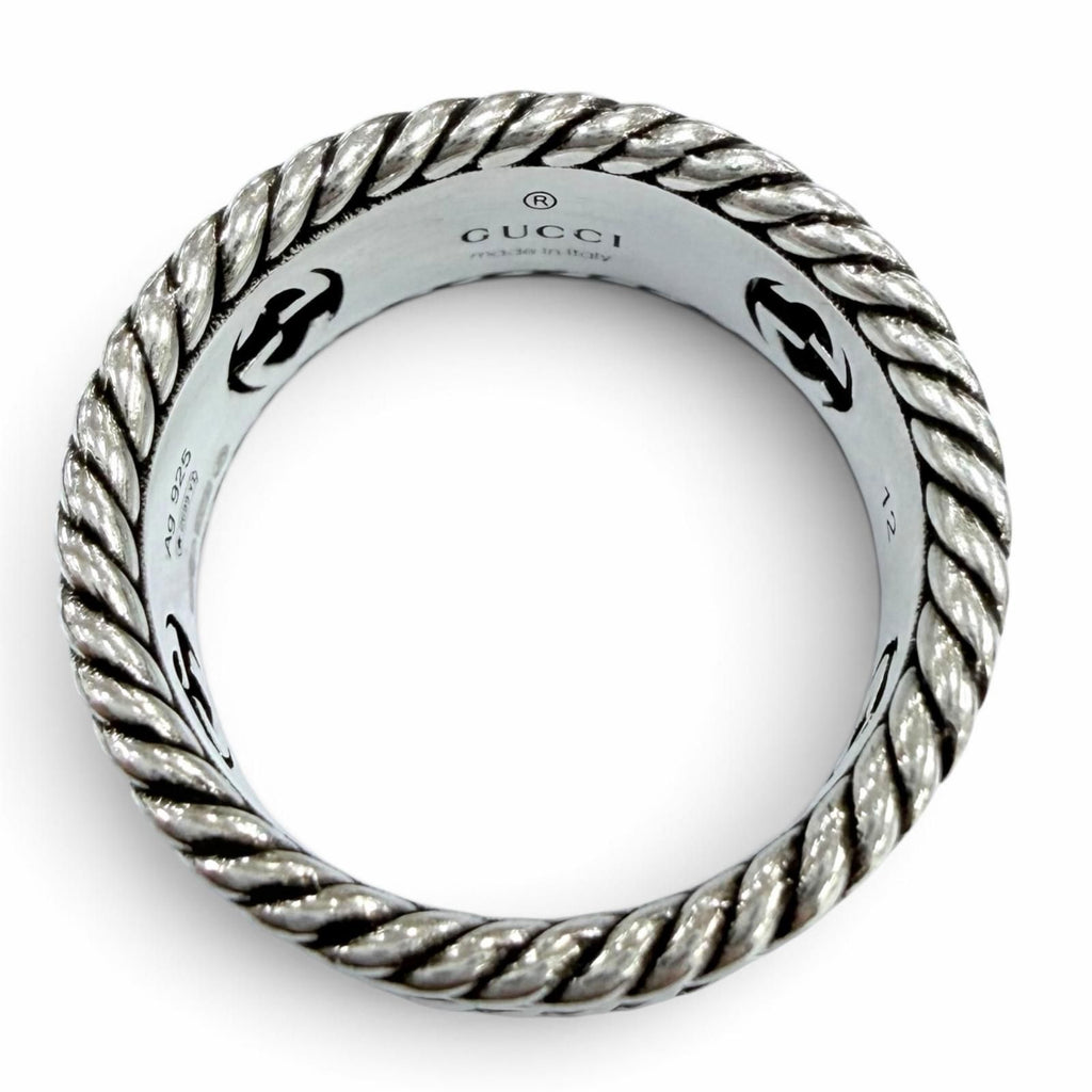 Gucci Interlocking G Flower Ring Silver JP — view 4