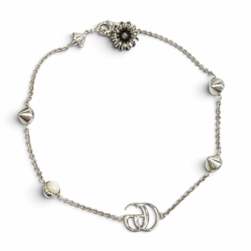 Gucci Double G Mother of Pearl Bracelet 925 Color Stone White Silver — view 3