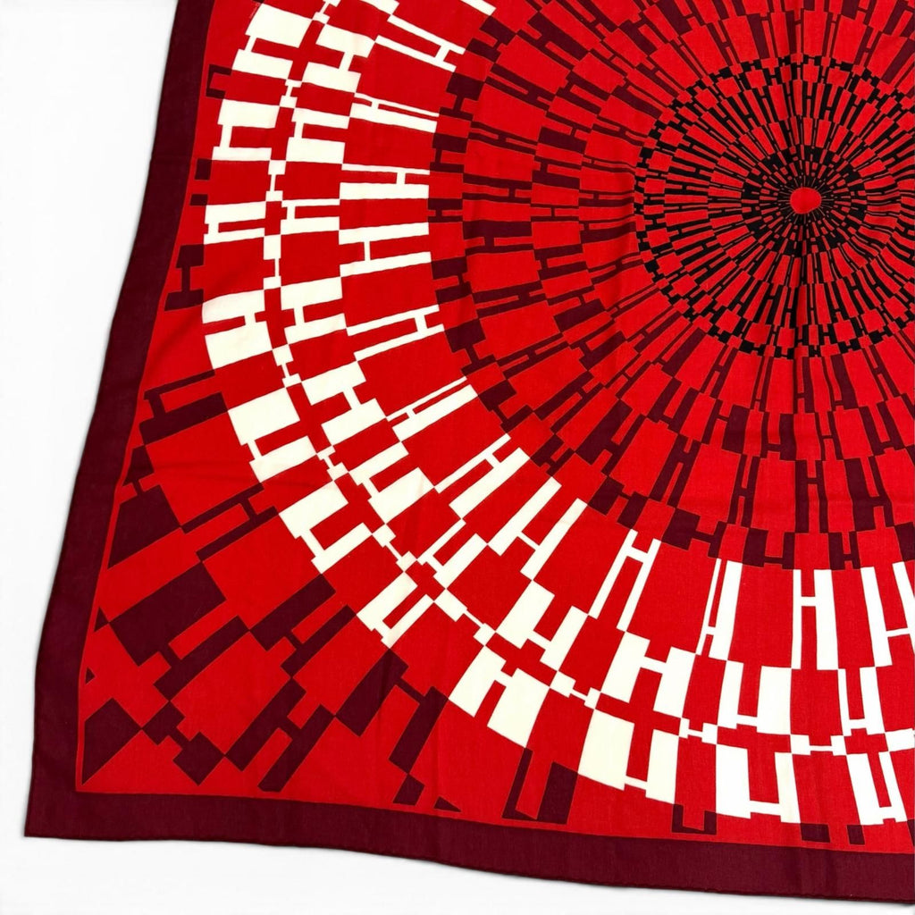 Hermes Carre Juan 140 Op H Optical H Cashmere Mixed Shawl Multi Scarf — view 8