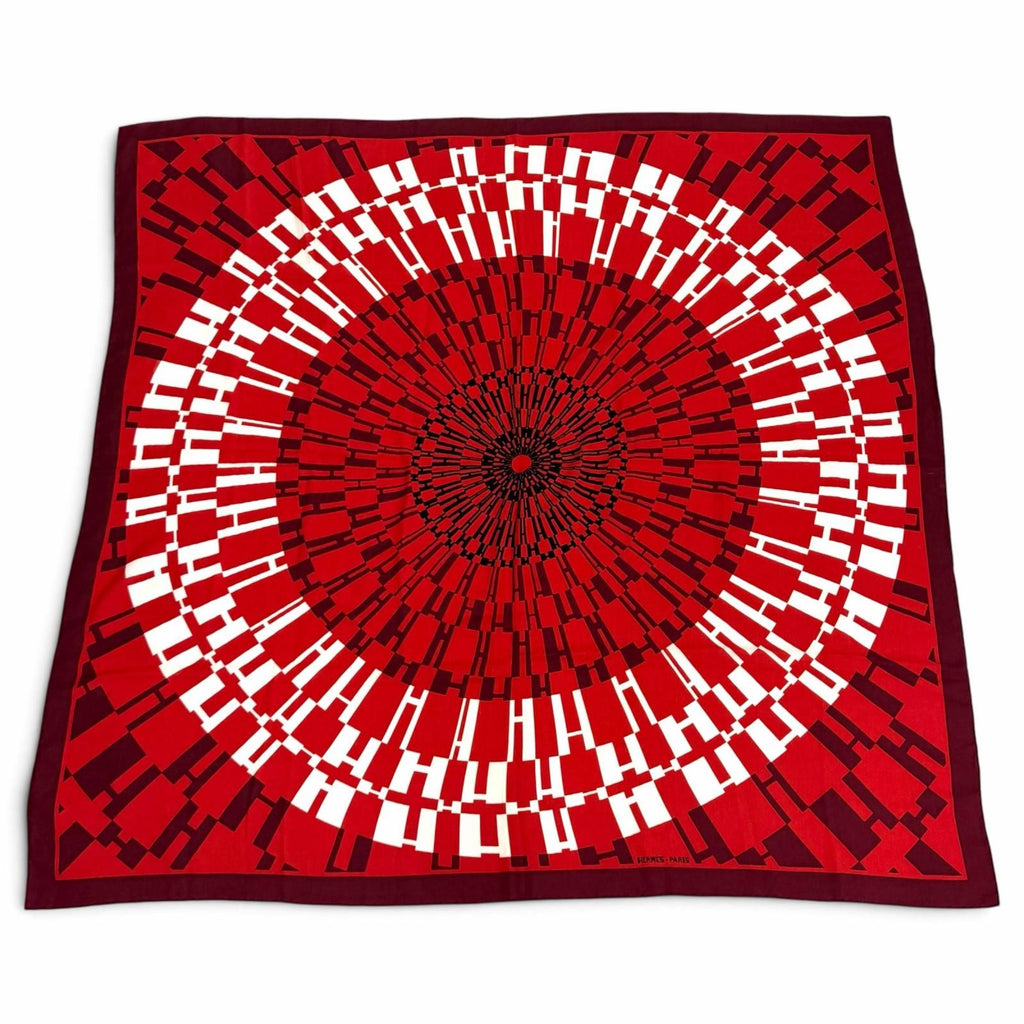 Hermes Carre Juan 140 Op H Optical H Cashmere Mixed Shawl Multi Scarf