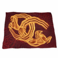 Chanel Cashmere 100% 136 184 Logo Horse Pattern Large Shawl Scarf Bordeaux
