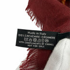 Chanel Cashmere 100% 136 184 Logo Horse Pattern Large Shawl Scarf Bordeaux — view 8