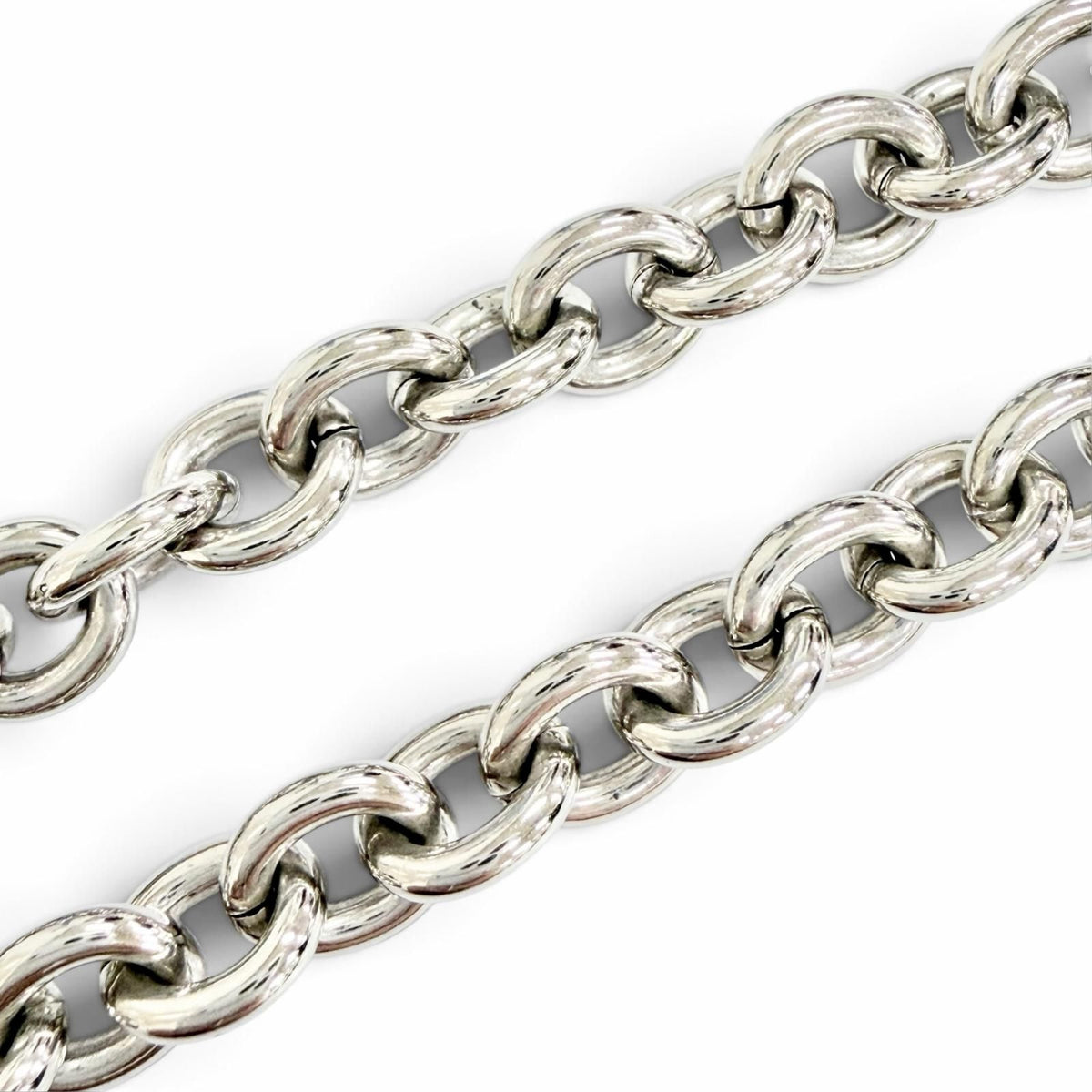 Chanel CC Logo Rhinestone Chain Necklace Silver — view 5