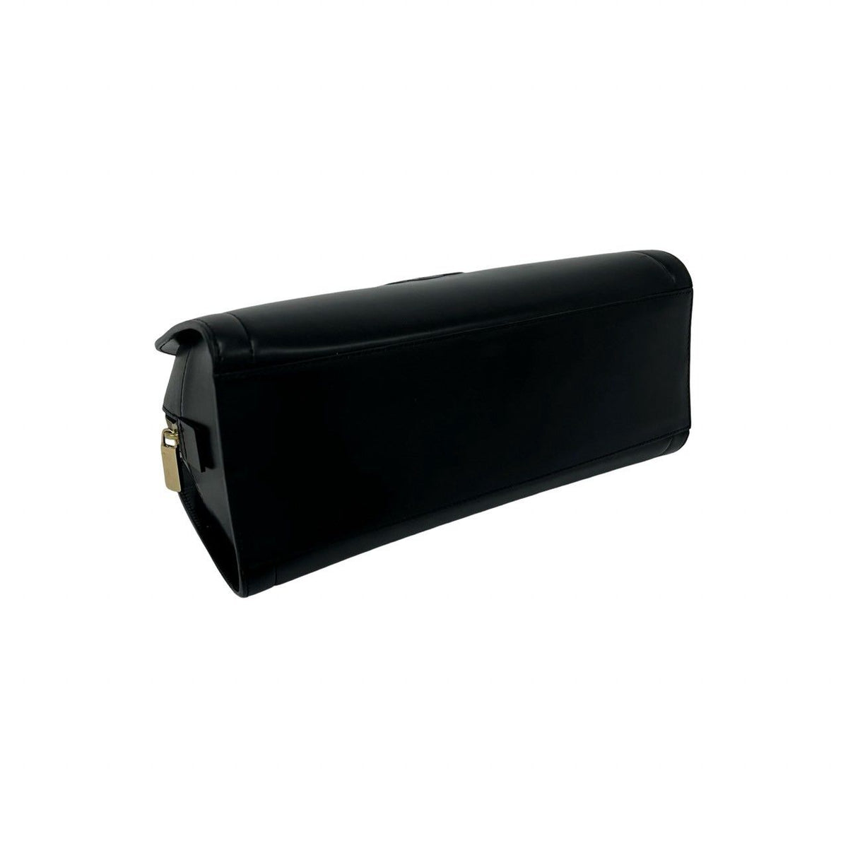Celine Triomphe Logo Embossed Leather Mini Boston Bag Tote Black — view 7