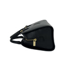 Celine Triomphe Logo Embossed Leather Mini Boston Bag Tote Black — view 5