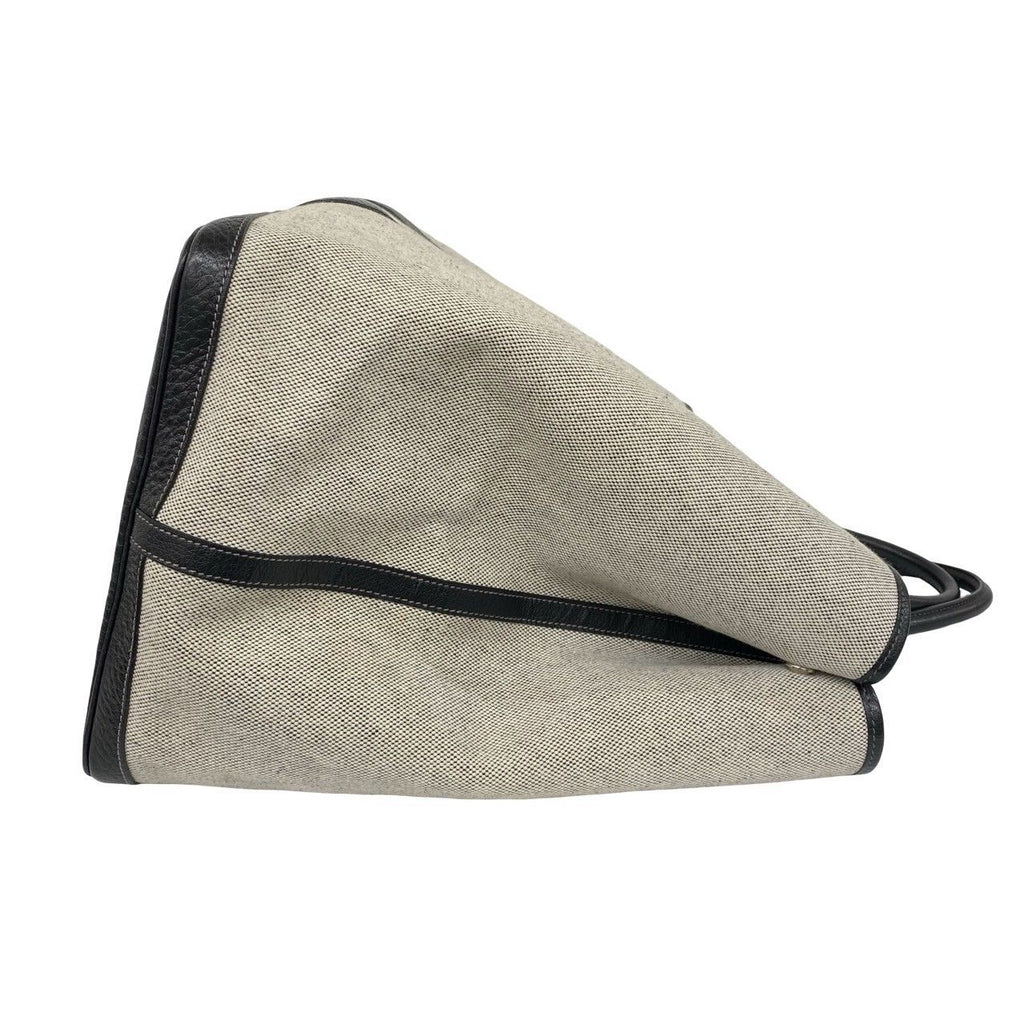 Hermes Garden Party GM Toile H Negonda Leather Handbag Gray Black — view 6