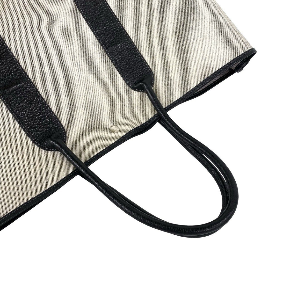 Hermes Garden Party GM Toile H Negonda Leather Handbag Gray Black — view 4