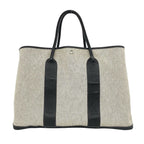 Hermes Garden Party GM Toile H Negonda Leather Handbag Gray Black — view 3