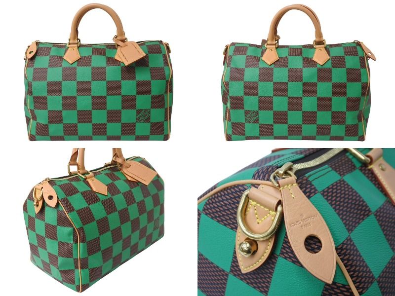 Louis Vuitton Speedy Bandouliere 40 Handbag Damier Pop Green — view 2