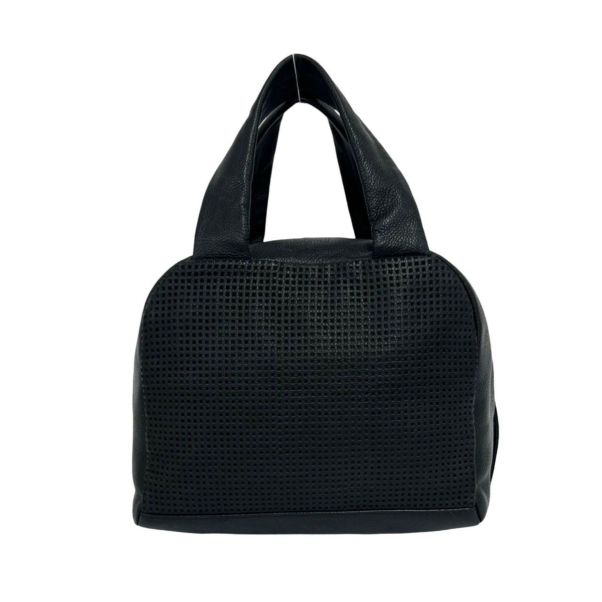 Chanel CC Logo Leather Mini Boston Bag Tote Black — view 3
