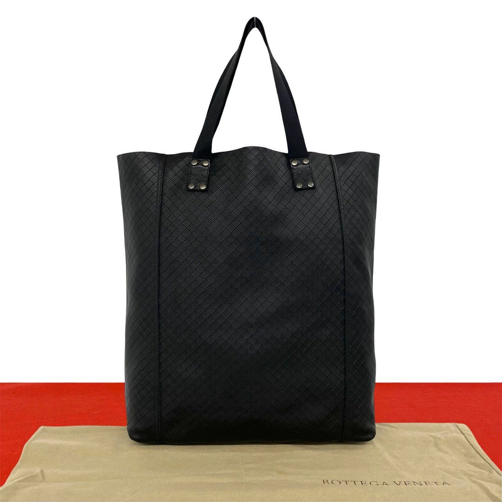 Bottega Veneta Intreccio Mirage Leather Tote Bag Black