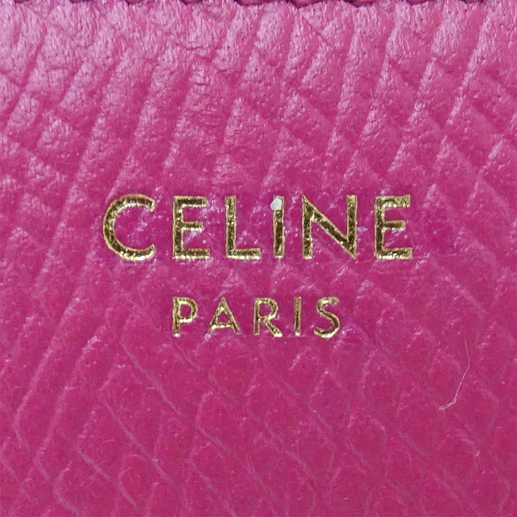 Celine Wallet Leather Pink Zip Around Zip Large Simple — view 6