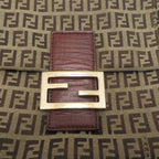 Fendi Zucchino Shoulder Bag Beige Brown Canvas — view 5