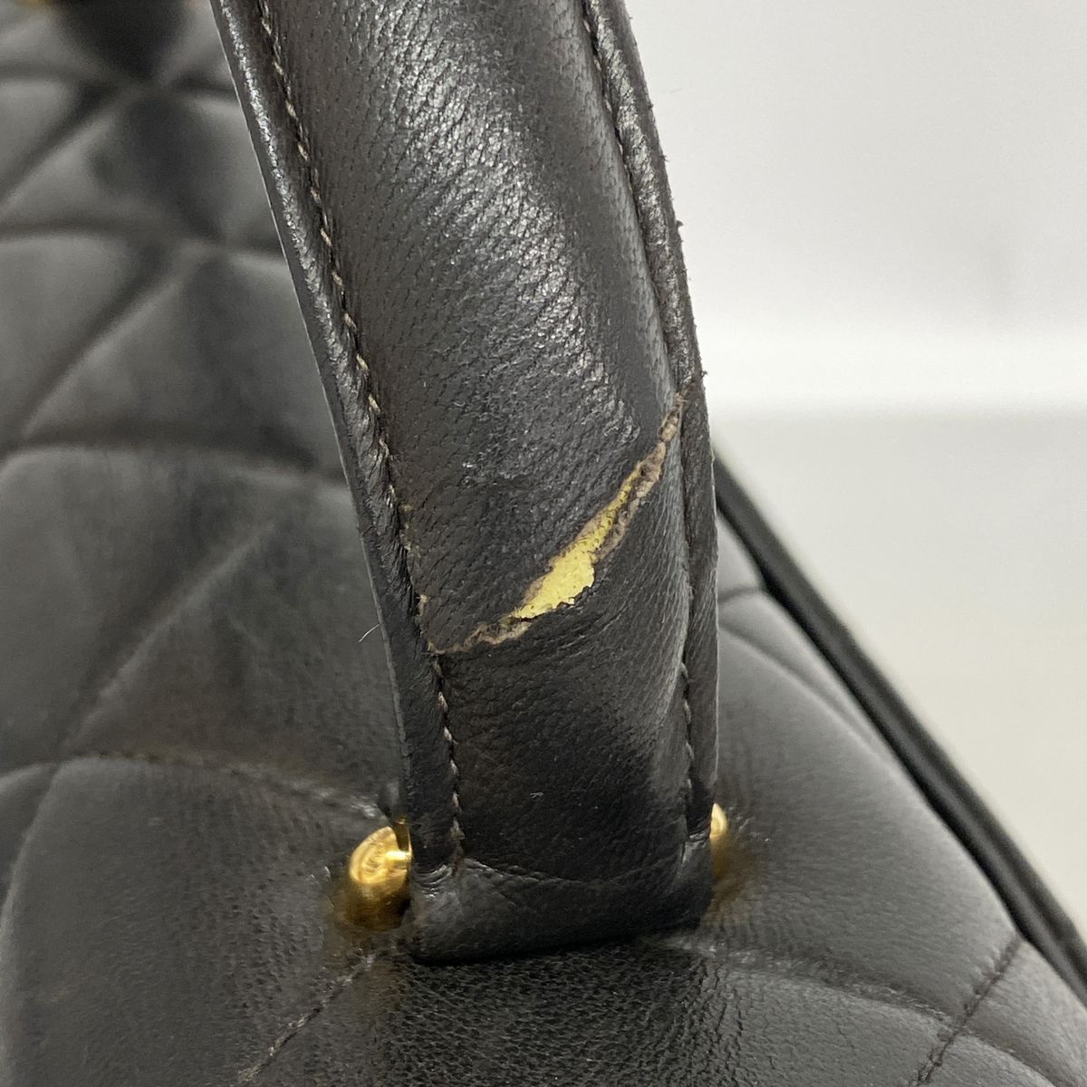 Chanel Handbag Quilted Lambskin Black Gold — view 6
